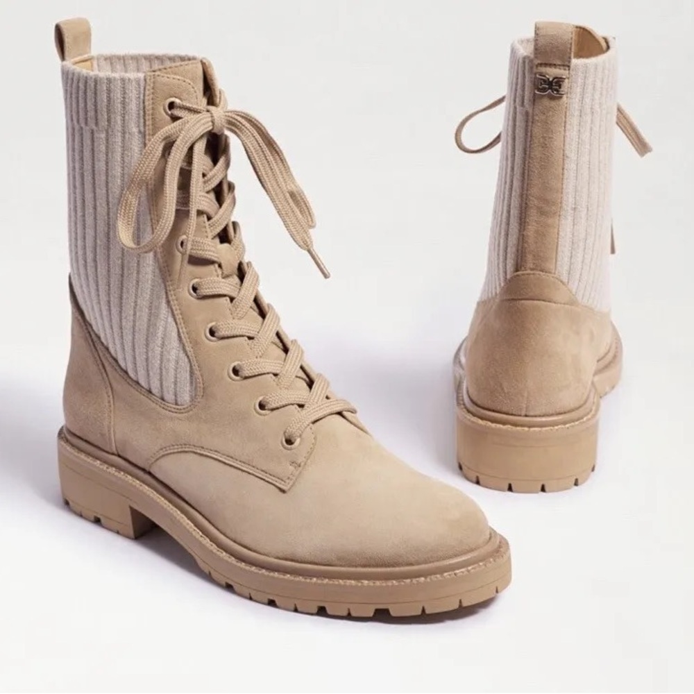 SAM EDELMAN | LYDELL COMBAT BOOT | SESAME SUEDE - Picture 2 of 5